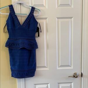 Herve Leger Royal Blue Mini Dress